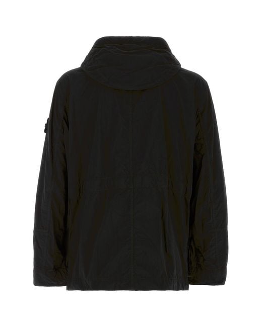 Stone Island Black Nylon Parka for men