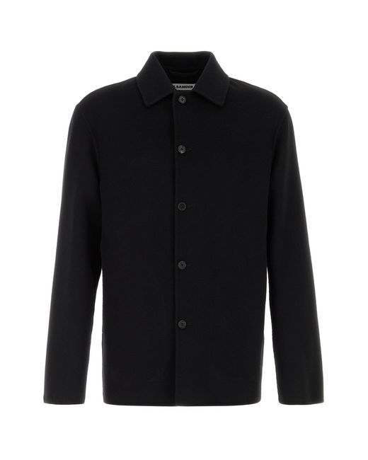 Jil Sander Black Wool Blend Shirt for men