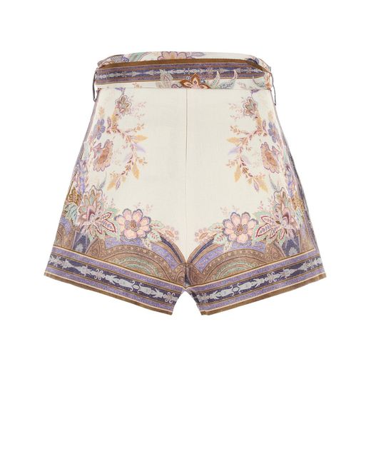 Zimmermann Multicolor Printed Linene Luna Shorts