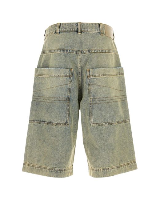 Bermuda in denim di Entire studios in Green