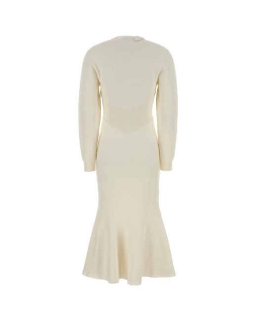 Givenchy White Ivory Stretch Wool Blend Dress