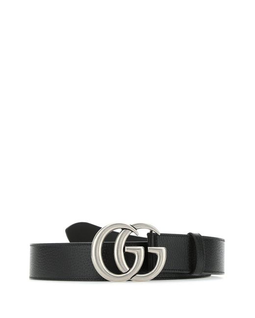 Cintura in pelle nera di Gucci in White da Uomo