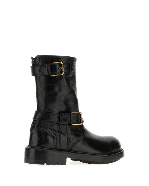 Dolce & Gabbana Black Leather Bernini Boots for men
