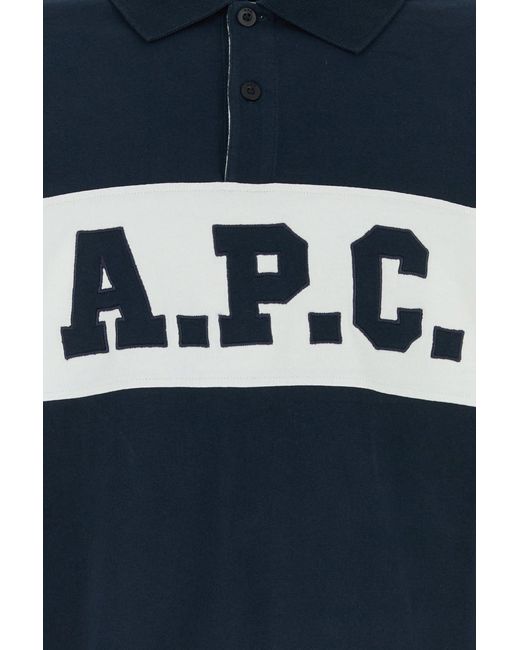 A.P.C. Navy Blue Cotton Oversize Alexis Polo Shirt for men