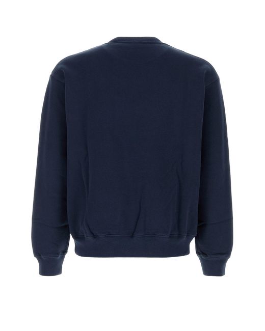 Sporty & Rich Navy Blue Cotton Sweatshirt