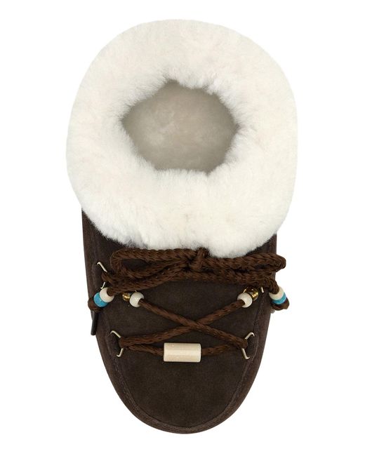 Slip on EVX in pelle scamosciata marrone di Moon Boot in Black