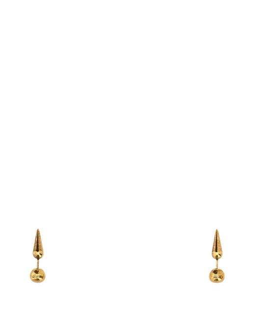 Jil Sander White Metal Earrings