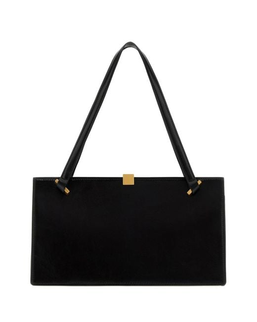 Versace Black Leather Shoulder Bag