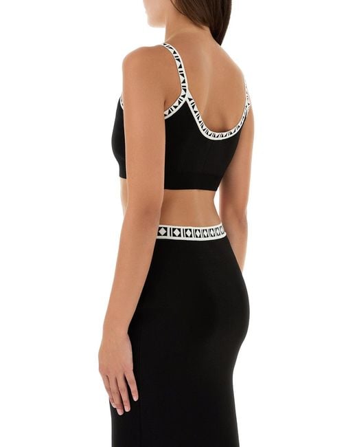 Versace Black Viscose Blend Crop-top