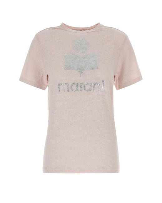 Isabel Marant Multicolor Pink Linen Zewel T-shirt