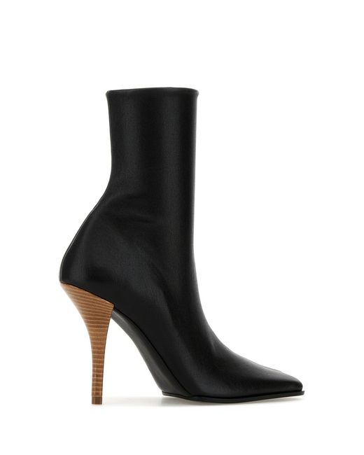 Alaïa Black Leather Ankle Boots