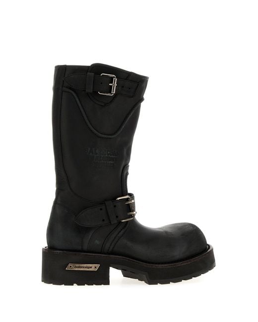 Balenciaga Black Slate Leather Venom Boots