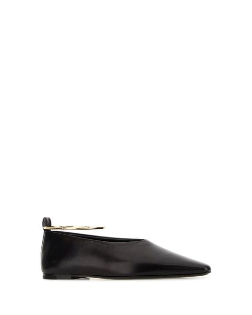 Jil Sander Black Leather Ballerinas