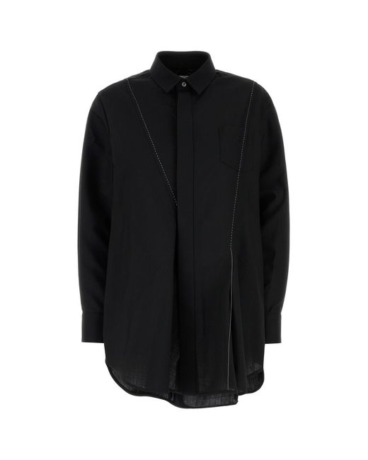 Sacai Black Polyester Blend Shirt
