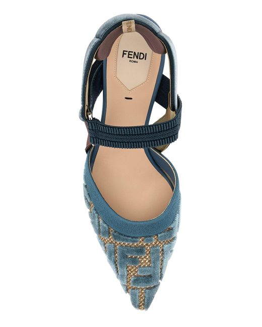 Scarpe con tacco Colibrì multicolor di Fendi in Blue