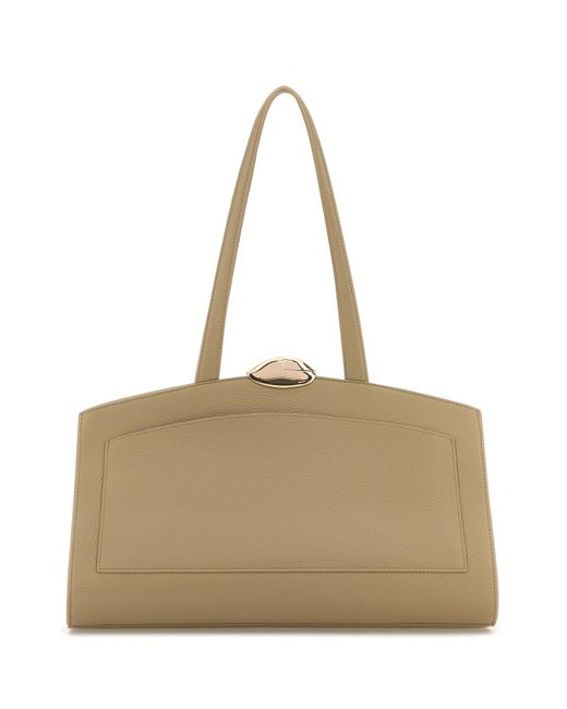 Borsa shopping Serena in pelle beige di Benedetta Bruzziches in Natural