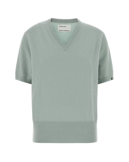 Extreme Cashmere Green Pastel Light Blue Stretch Cashmere Blend N°490 Sweater