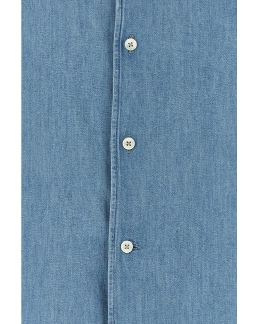 Jil Sander Blue Light Chambray Shirt for men