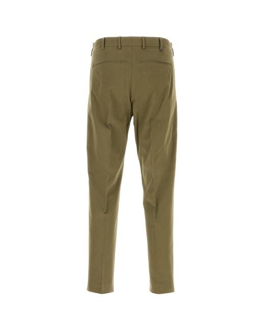 PT Torino Army Green Stretch Cotton Pant for men