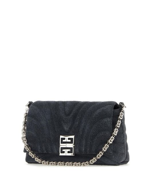 Givenchy Black Denim Medium 4g Soft Handbag