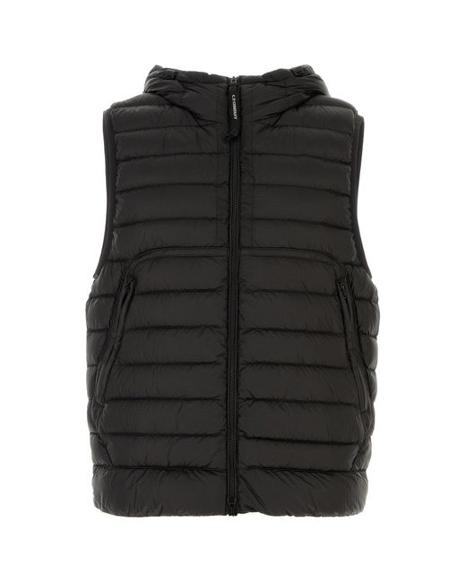 C P Company Black Nylon Sleeveless Down Jacket for men