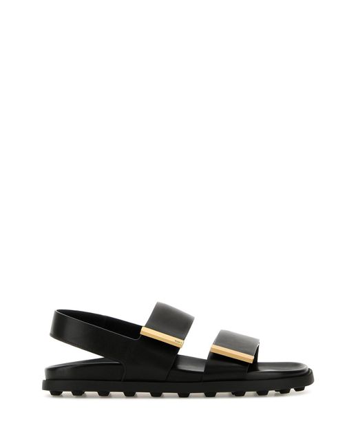 Sandali in pelle nera di Tod's in Black