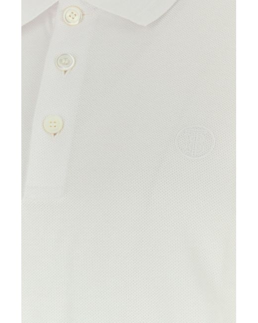 Burberry White Piquet Polo Shirt for men