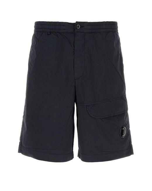 Bermuda in misto cotone stretch blu notte di C P Company in Blue da Uomo