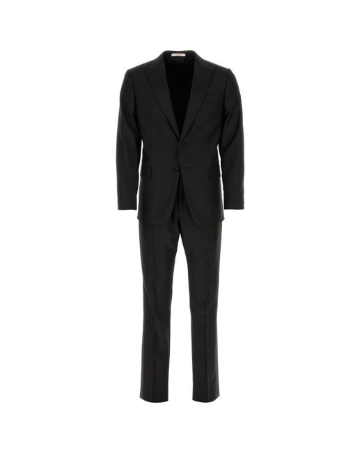 Valentino Garavani Black Wool Suit for men