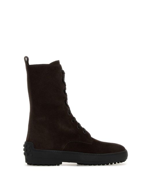 Tod's Black Suede Winter Ankle Boots