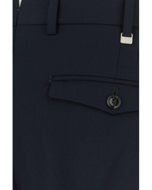 PT Torino Black Midnight Blue Stretch Wool Pant for men