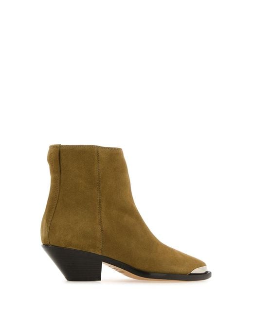 Isabel Marant Brown Beige Suede Adnae Ankle Boots