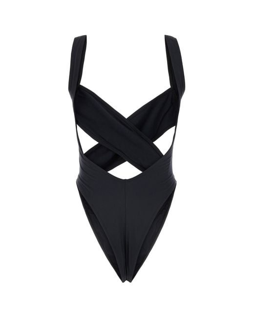 Reina Olga Black Stretch Nylon Exotica Trikini