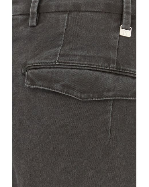 PT Torino Black Dark Grey Stretch Cotton Pant for men