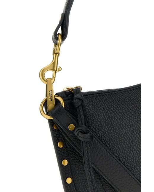 Isabel Marant Black Leather Oskan Shoulder Bag