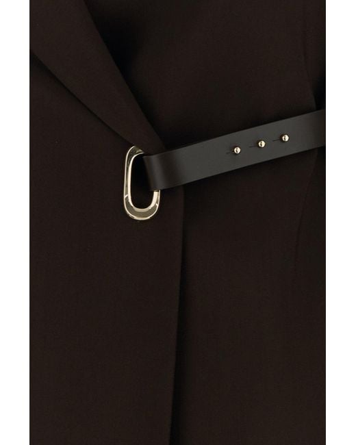 Sportmax Black Brown Stretch Viscose Cinta Blazer