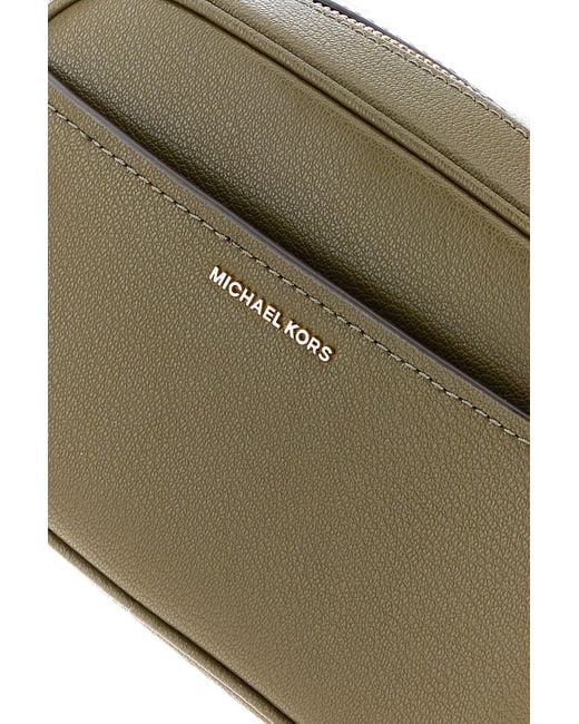 MICHAEL Michael Kors Olive Green Leather Jet Stet Crossbody Bag