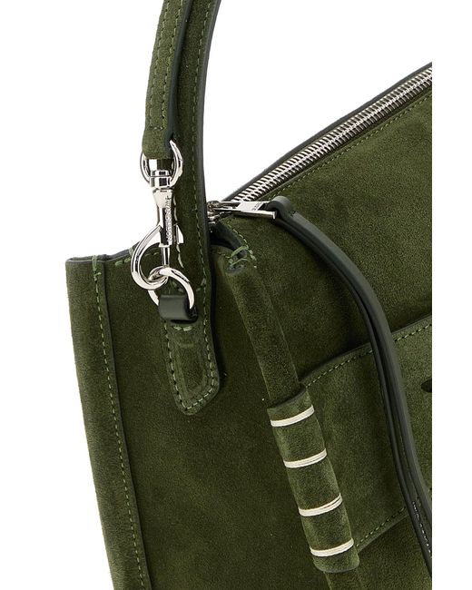 J.W. Anderson Olive Green Suede Small Loafer Handbag