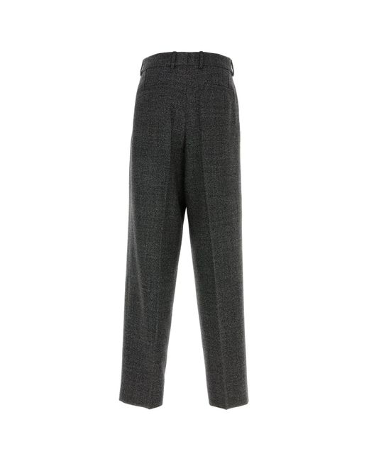 Dolce & Gabbana Black Two-tone Wool Pant for men