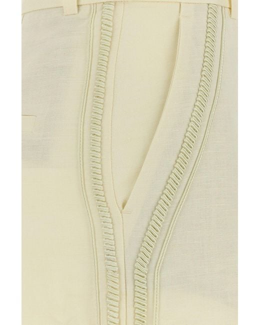Camilla & Marc White Cream Linen Blend Fortuna Wide-leg Pant