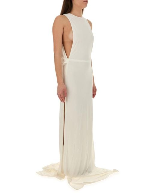 Abito lungo in crepe bianco di Gucci in White