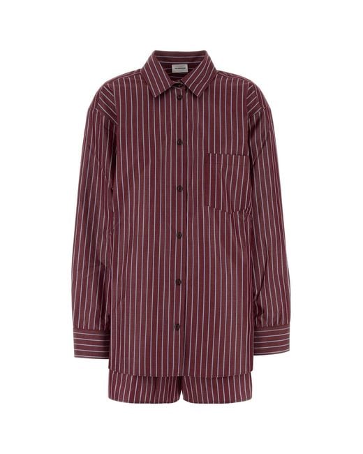 ANDAMANE Purple Embroidered Poplin Pyjama