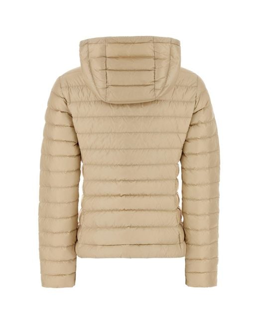 Moncler Natural Sand Nylon Igelhood Down Jacket