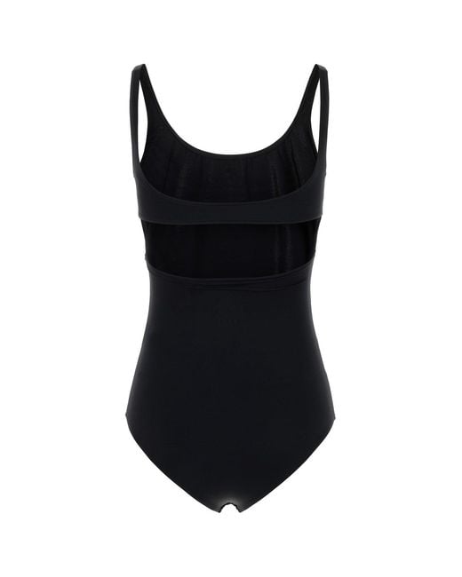 Courreges Black Stretch Nylon Swimsuit