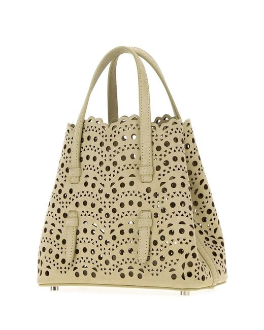 Alaïa Natural Sage Green Nubuck Mina 20 Handbag