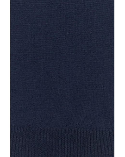 Fedeli Navy Blue Wool Sweater for men
