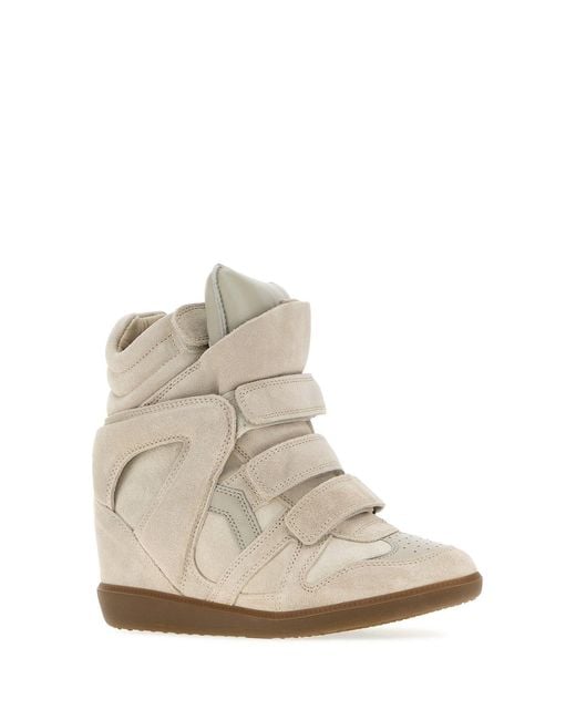 Isabel Marant Natural Beige Suede Bekett Sneakers