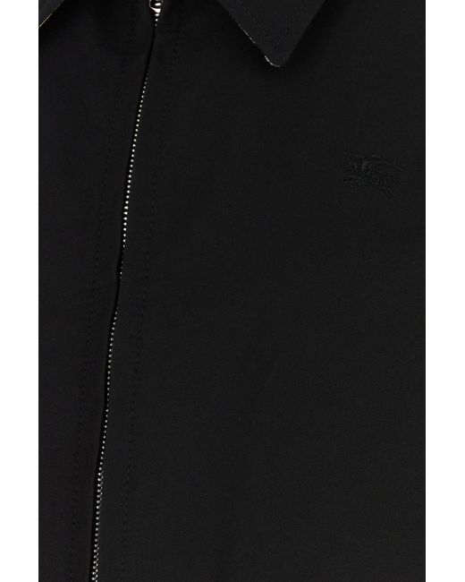 Giubbino in cotone nero di Burberry in Black da Uomo