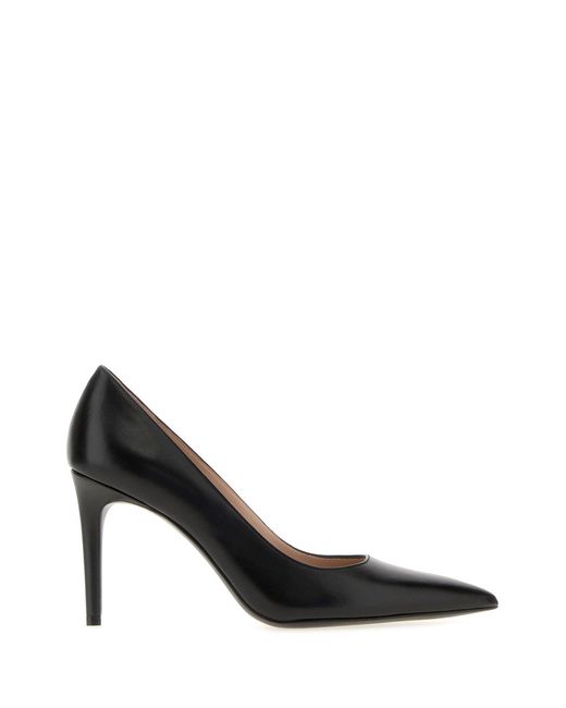 Stuart Weitzman Black Leather Stuart Pumps