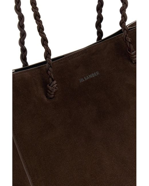 Jil Sander Brown Chocolate Suede Tangle Shopping Bag
